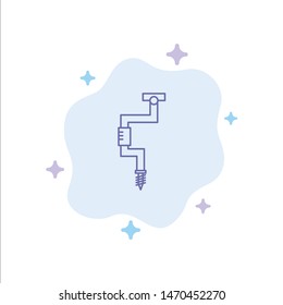 Drill, Carpenter, Tool, Tool, Well Blue Icon on Abstract Cloud Background. Vector Icon Template background
