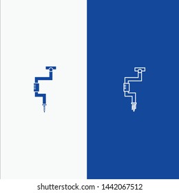 Drill, Carpenter, Tool, Tool, Well Line and Glyph Solid icon Blue banner Line and Glyph Solid icon Blue banner