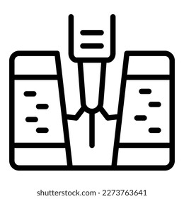 Drill cart icon outline vector. Gold mine. Coal stone