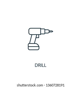 Drill concept line icon. Simple element illustration. Drill concept outline symbol design. Can be used for web and mobile UI/UX
