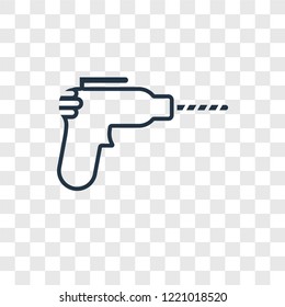 Drill concept vector linear icon isolated on transparent background, Drill concept transparency concept in outline style