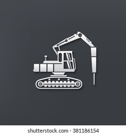 Drill construction car design on clean background,vector