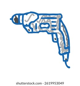 drill construction doodle icon sketch vector. drill construction sign. isolated symbol illustration