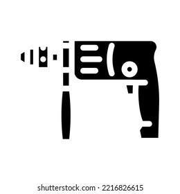 drill construction glyph icon vector. drill construction sign. isolated symbol illustration