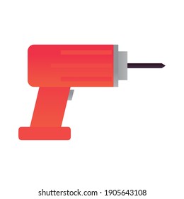 icono de la herramienta de construcción y renovación de taladros, ilustración vectorial del concepto de reparación del hogar
