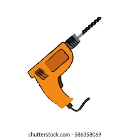 Drill construction tool icon vector illustration graphic design