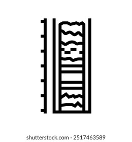 Drillkern-Beispiele, Liniensymbolvektor. Bohrkern-Musterzeichen. isoliertes Kontursymbol, schwarze Illustration