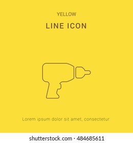Drill Cute yellow thin line icon / logo Design
