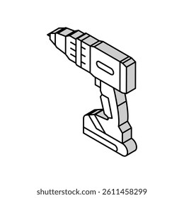 drill device isometric icon vector. drill device sign. isolated symbol illustration