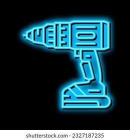 bohren Gerät neon Leuchtzeichen Vektor. Bohrgerätegrafik