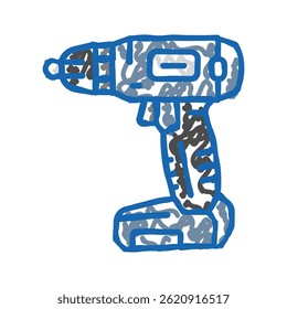 drill equipment doodle icon sketch vector. drill equipment sign. isolated symbol illustration