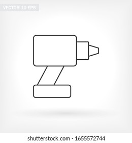 drill equipment electric work vector icon line linear style on the background. Best icon 10 eps illustration