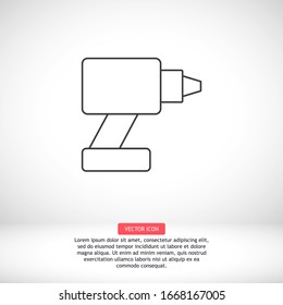 taladro equipo trabajo eléctrico vectores línea de icono línea lineal en el fondo. Icono de mejor ilustración de 10 pasos