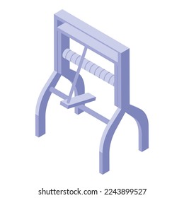 Icono de equipo de perforación vector isométrico. Máquina de asfaltar. Trabajo de perforación