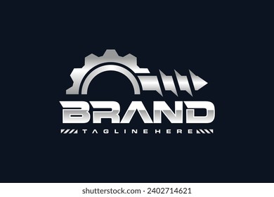 drill gear industry silver logo