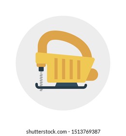 drill glyph flat vector icon