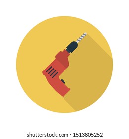 drill glyph flat vector icon