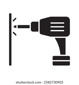 Drill glyph icon. use for modern concept, print, UI, UX kit, web and app development. Vector EPS 10, related to industrial, business, finance, investment.