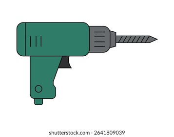 drill hammer tool vector drawing