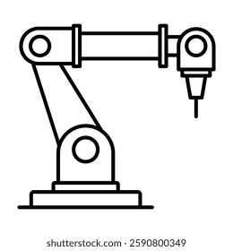 Drill hand robot icon for industrial