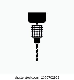 Drill Head Icon. Drilling Tool Symbol - Vector. 