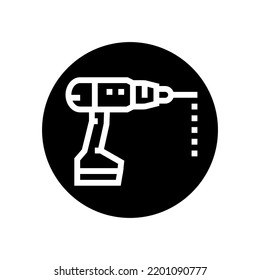 drill hole assembly furniture glyph icon vector. drill hole assembly furniture sign. isolated symbol illustration
