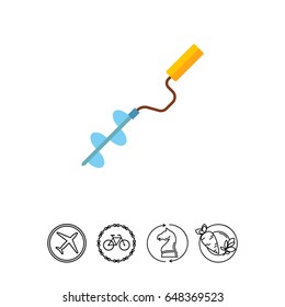 Drill for ice fishing vector icon
