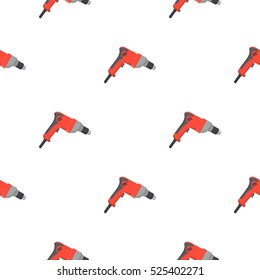 Drill icon in cartoon style isolated on white background. Build and repair symbol stock vector illustration.
