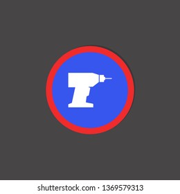 Drill icon. construction sign