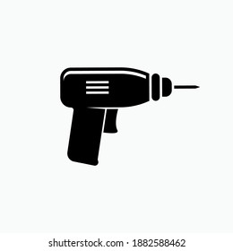 Drill-Symbol Symbol für das Bauwerkzeug - Vorlage für Vektorgrafiken-Logo. 