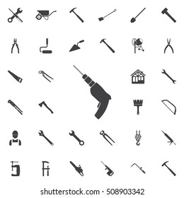 Drill icon. construction, tools icons universal set for web and mobile