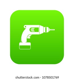 Drill icon digital green for any design isolated on white vector illustration
