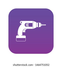Drill icon digital purple for any design isolated on white vector illustration