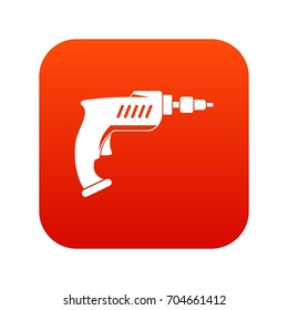 Drill icon digital red for any design isolated on white vector illustration