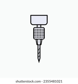 Drill Icon. Drilling, Make Hole. Drilled Tool Symbol. 