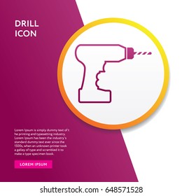 Drill Icon Flat Isolated Info Board Vector Silhouette