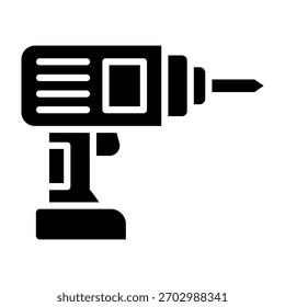 Ilustración vectorial de diseño de glifo de icono de taladro