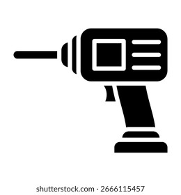 Ilustración vectorial de estilo de glifo de icono de taladro