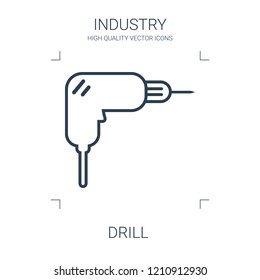 drill icon. high quality line drill icon on white background. from industry collection flat trendy vector drill symbol. use for web and mobile
