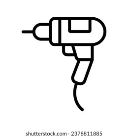 Drill icon isolate white background vector stock illustration
