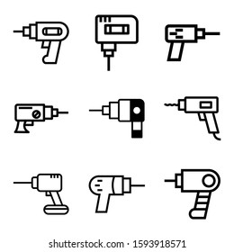 drill icon isolated sign symbol vector illustration - Collection of high quality black style vector icons
