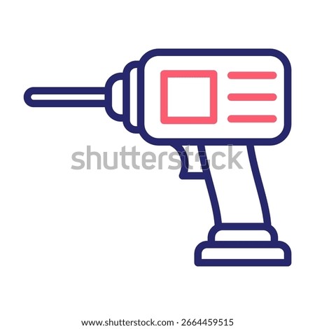 Drill Icon Line Color Style Vector Illustration