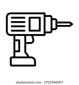 Drill Icon Line Design Vector Illustration