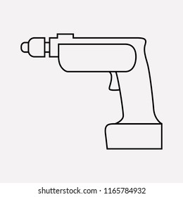 Drill icon line element. Vector illustration of drill icon line isolated on clean background for your web mobile app logo design.