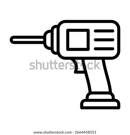 Drill Icon Line Style Vector Illustration
