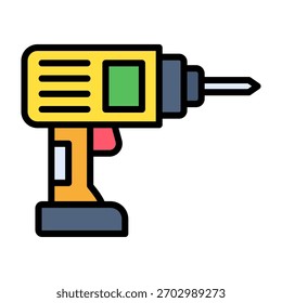 Ícone de furação Design de cor linear Ilustração de vetor