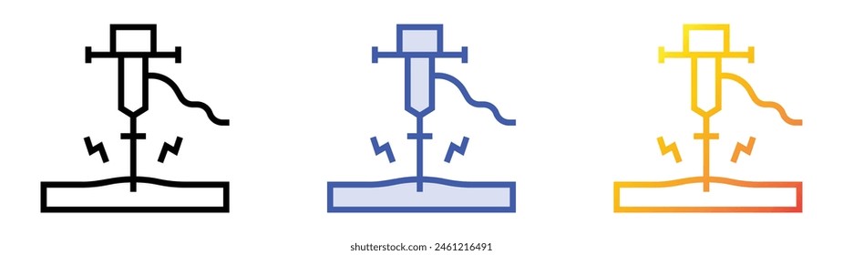 drill icon. Linear, Blue Fill and Gradient Style Design Isolated On White Background