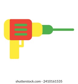 Icono de taladro o ilustración de logotipo estilo de color plano