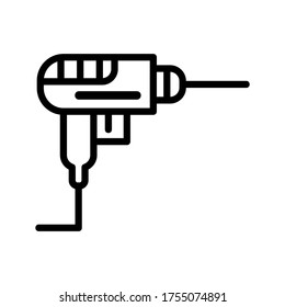 Icono de taladro o logotipo símbolo de signo aislado ilustración vectorial - iconos vectoriales de estilo negro de alta calidad
