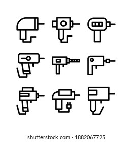 Icono de taladro o logotipo símbolo de signo aislado ilustración vectorial - Colección de iconos vectoriales de estilo negro de alta calidad
